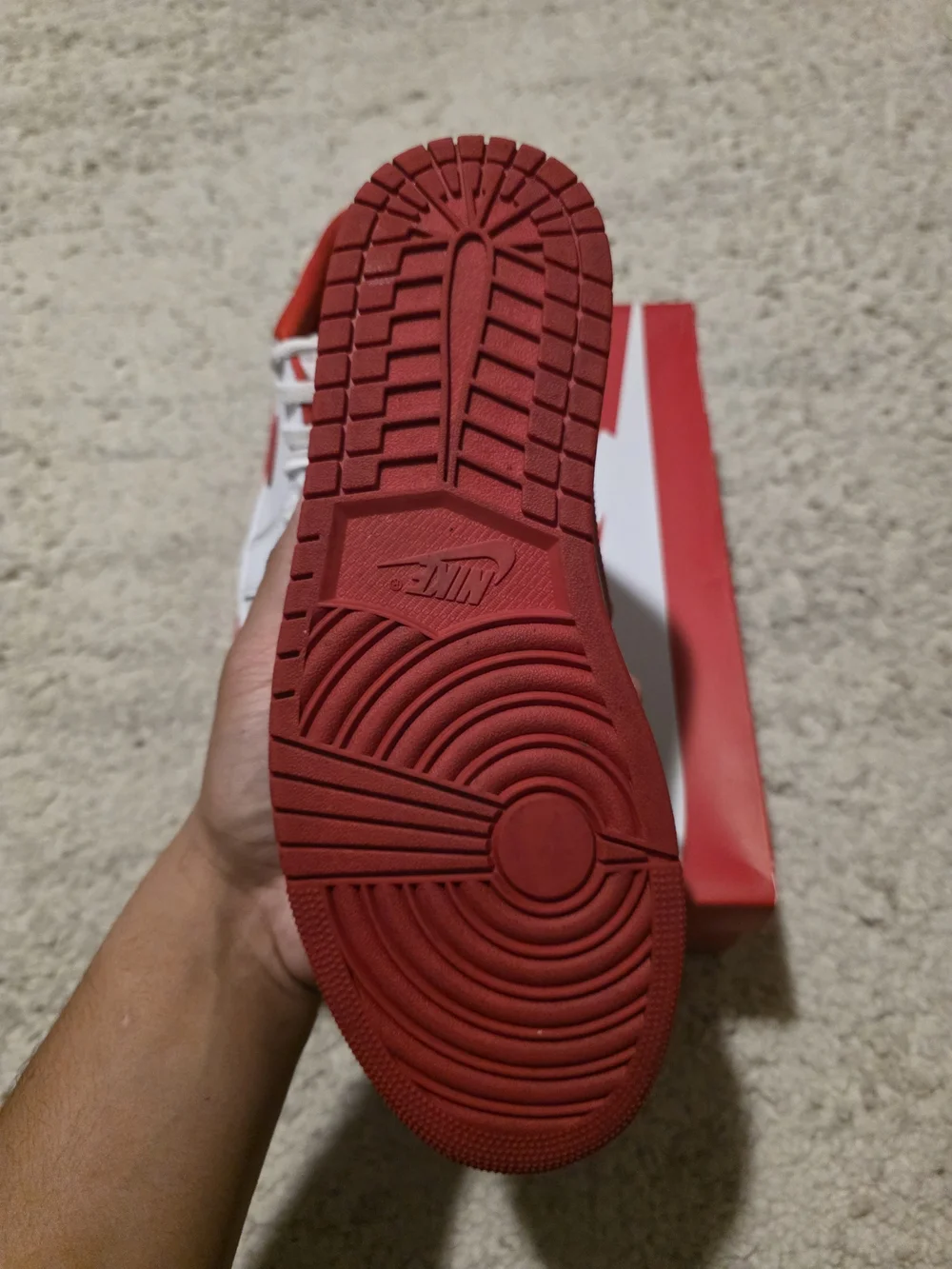 Jordan Men’s White and Red Low-Top Sneakers